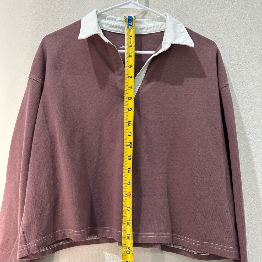 Aerie Long Sleeve Cropped Polo Rugby Shirt - Picture 5 of 9